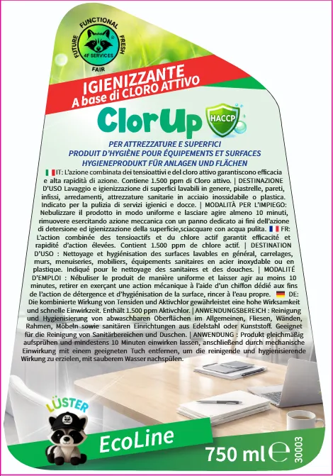 Detergente cloroattivo sanitizzante