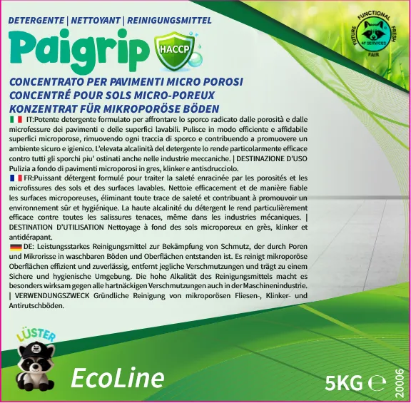 Detergente per pavimenti microporosi e antisdrucciolo