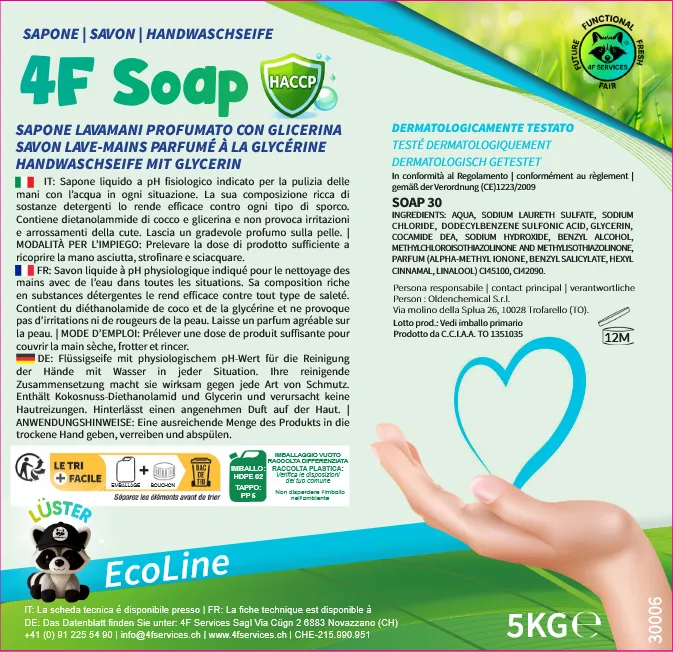 Sapone liquido mani a pH fisiologico