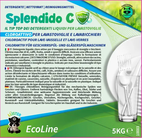 Detergente lavastoviglie al cloro attivo